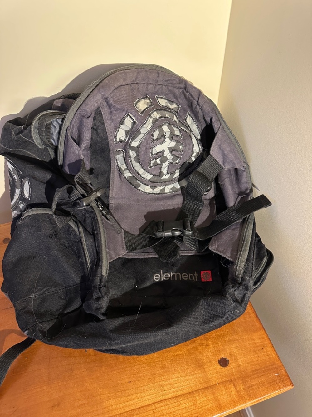 Element Black and Gray Backpack with Circular Logo Accent
